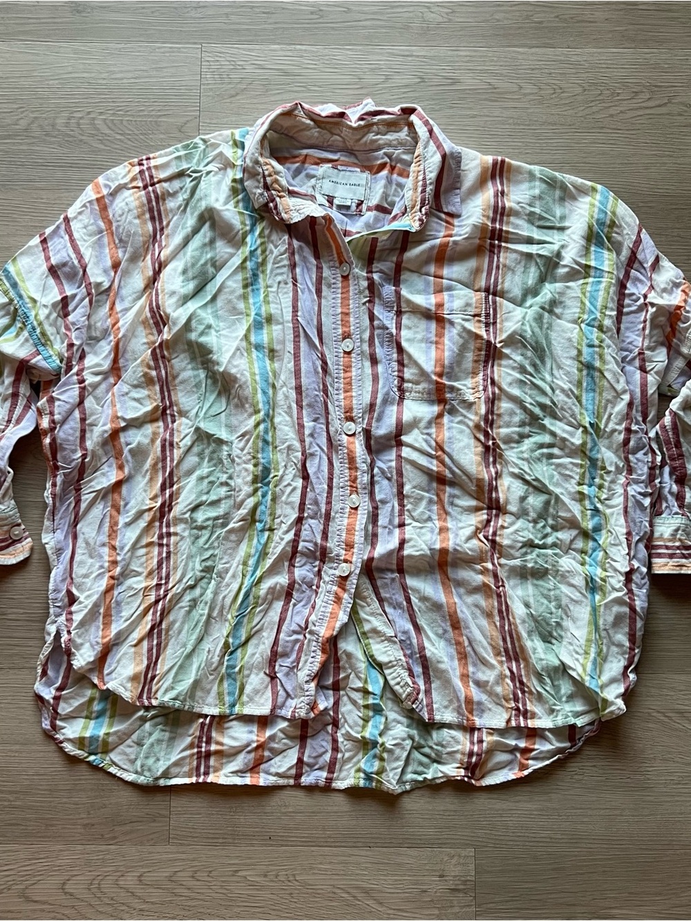 American Eagle Striped Oversized Button Up